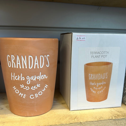 ‘Grandad’s Herb Garden’ Terracotta Plant Pot